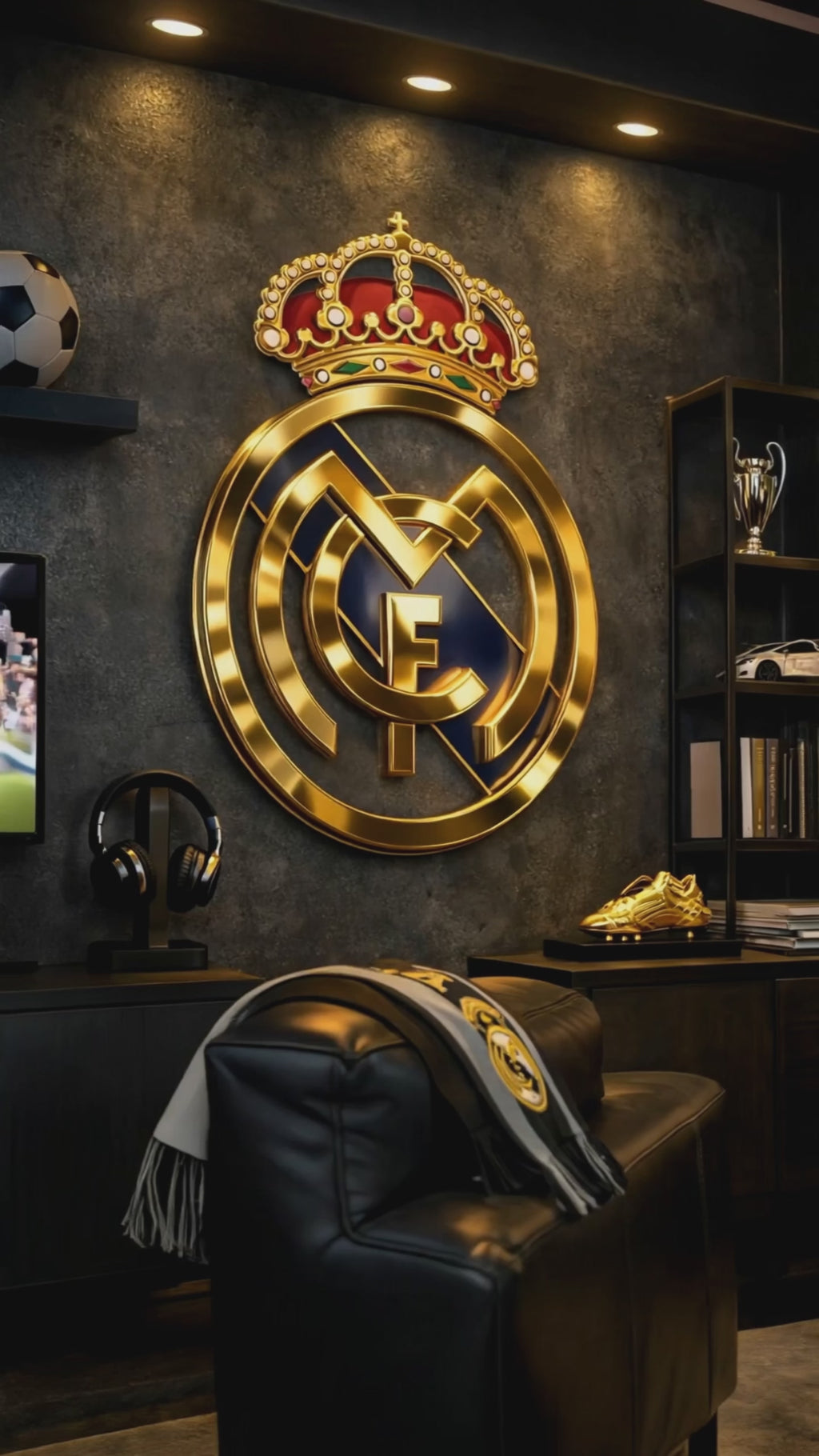 Royal Crest – 3D Artistic Interpretation in 24K Gold