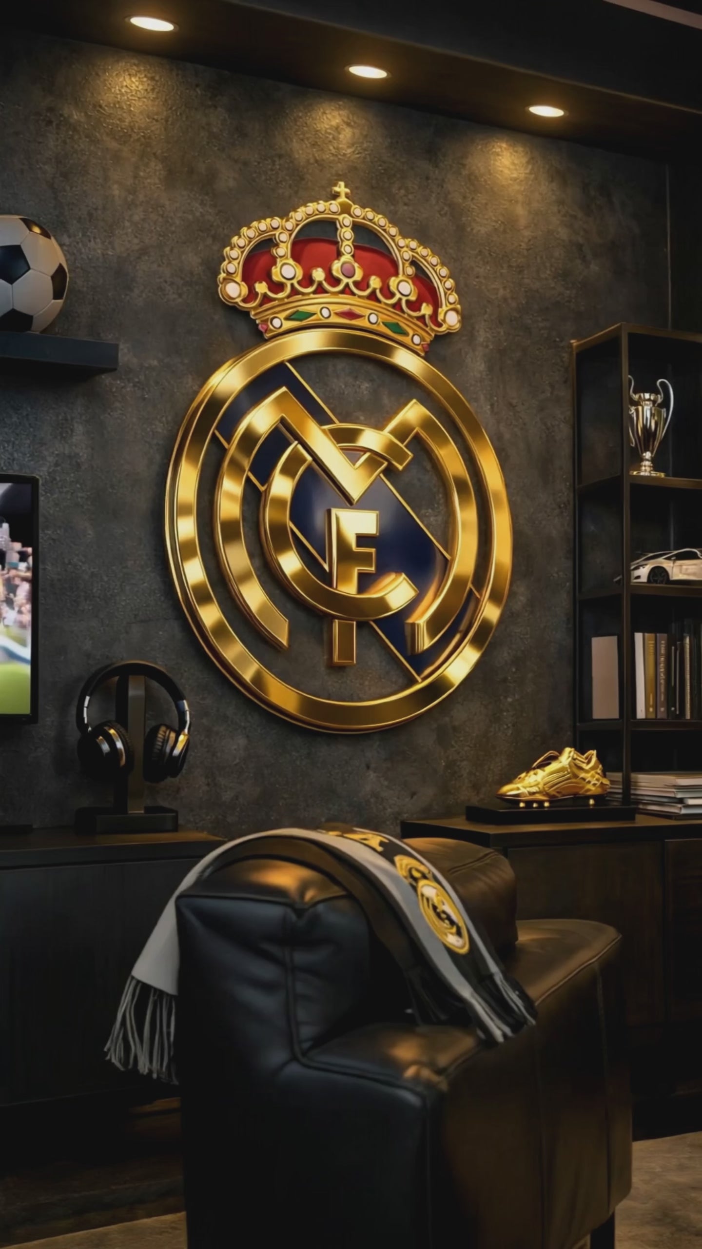 Royal Crest – 3D Artistic Interpretation in 24K Gold